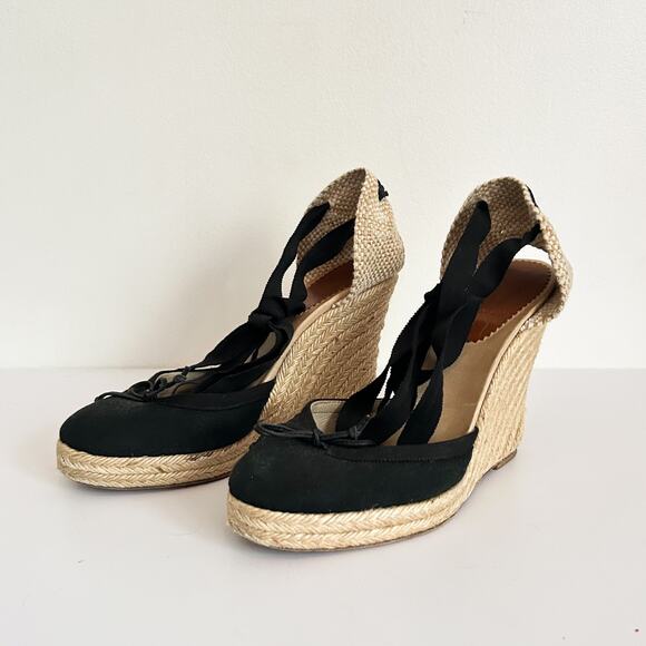 Christian Louboutin Shoes - Christian Louboutin Espadrille Wedge Heels Black Size 38/7.5